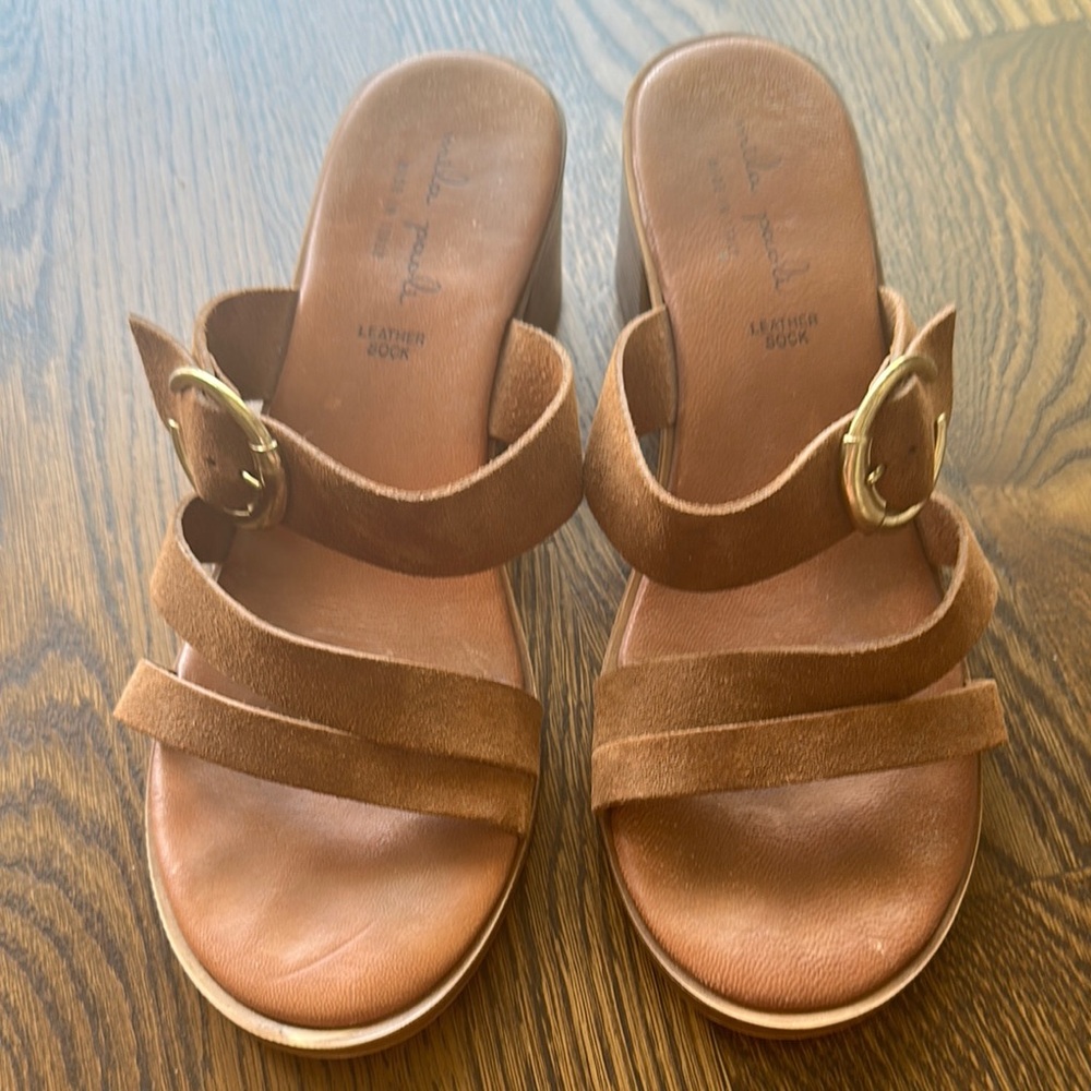 Mila Paoli Brown Leather Sandals with Adjustable Straps